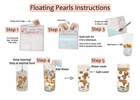 75 Floating Gold Pearls Large Sizes- Fills 1 Gallon of The Floating Transparent Water Gels for Your Vases- 3 Submersible Fairy Lights Strings