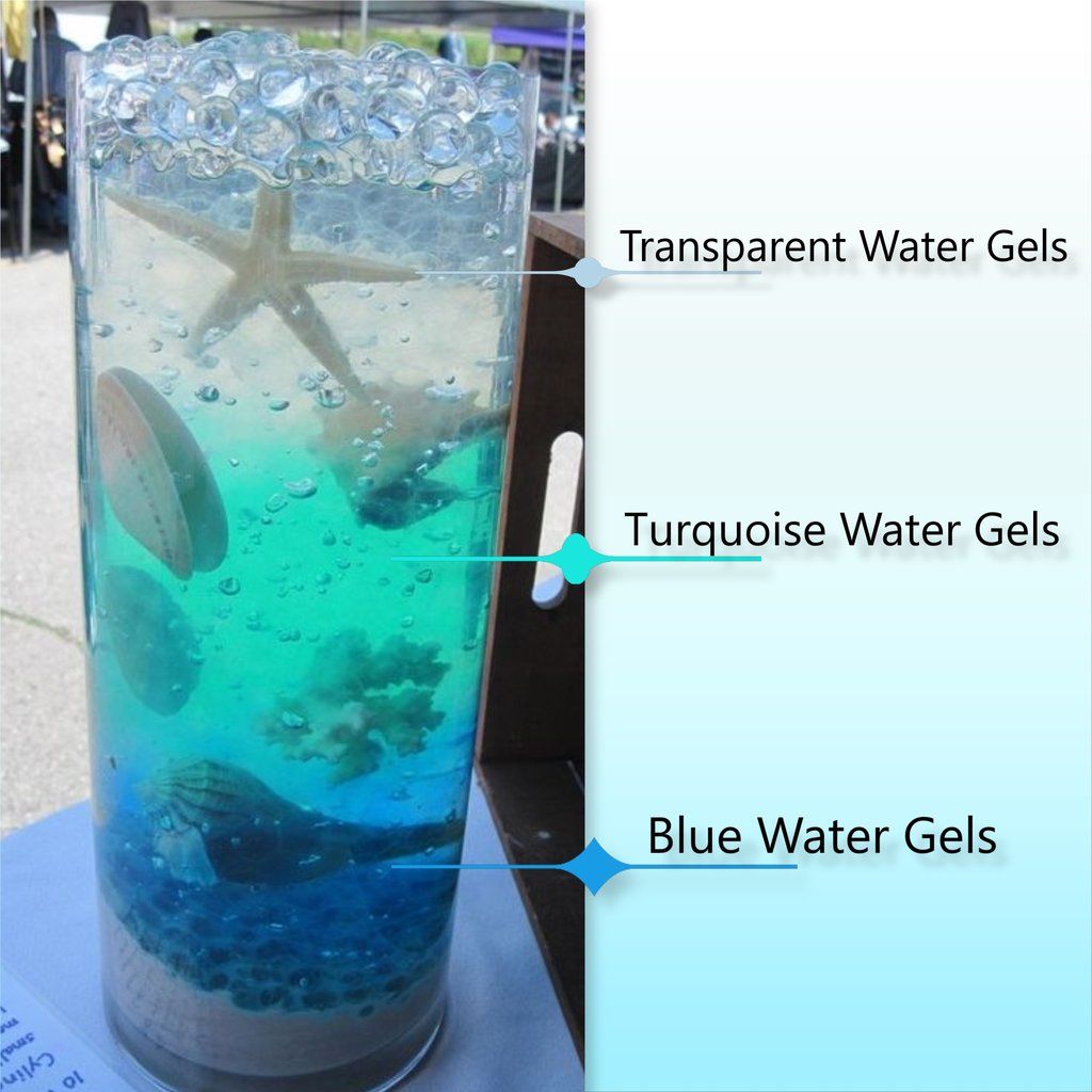 Floating Translucent Color Water Gels Accents-Including Premeasured Prep & Storage bag Kit for Best Floating Results! Vase Decorations