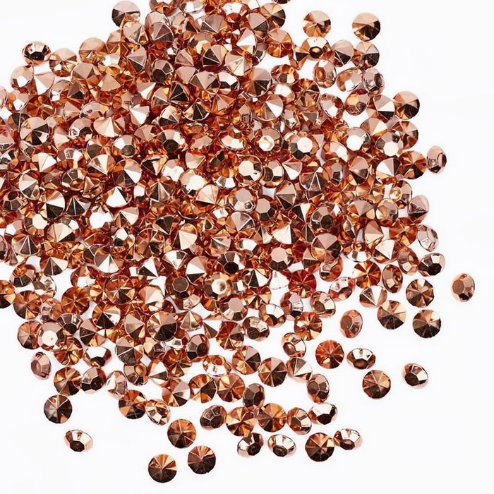 450 Metallic Rose Gold Diamond Cut Gems- Floats in the Transparent Water Gels (not included)- Vase Fillers- Table Scatter