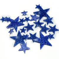 50 Blue Floating Stars-Sparkling Large Size-Fills 1 Gallon for Your Vases-Including Transparent Floating Gels Kit-Option 3 Submersible LED Fairy Lights Strings with Hidable and Submersible Battery