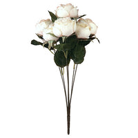 7 Country Roses - White/Off White - Realistic - Vase Decoration