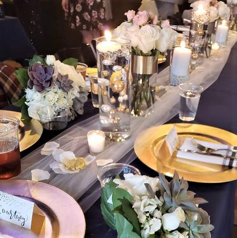 75 Floating Gold Pearls Large Sizes- Fills 1 Gallon of The Floating Transparent Water Gels for Your Vases- 3 Submersible Fairy Lights Strings